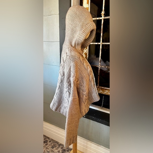 Lovestitch Kelly Oatmeal Chunky Cable Knit Hoodie Hood Sweater - Picture 5 of 8